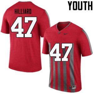 Youth Ohio State Buckeyes #47 Justin Hilliard Throwback Nike NCAA College Football Jersey Holiday JTY2444PR